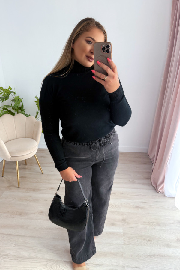 Dopasowany gładki golf Melinda większy standard - czarny 1