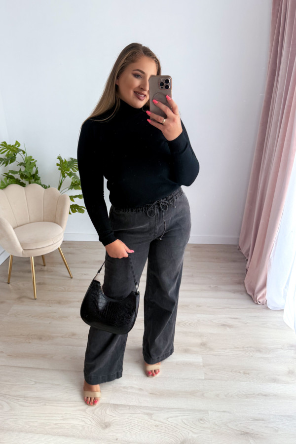 Dopasowany gładki golf Melinda większy standard - czarny 2
