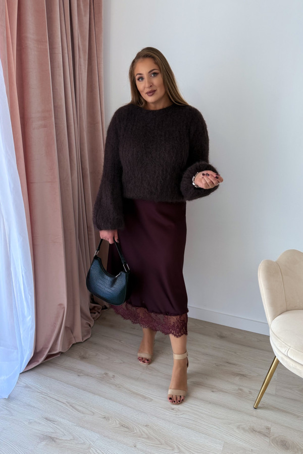 Sweter 81% kid moher Willow - czekolada 16