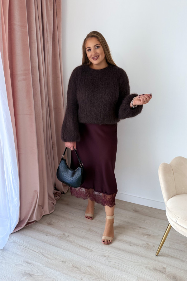 Sweter 81% kid moher Willow - czekolada 15