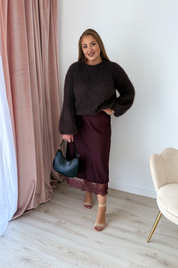 Sweter 81% kid moher Willow - czekolada 14