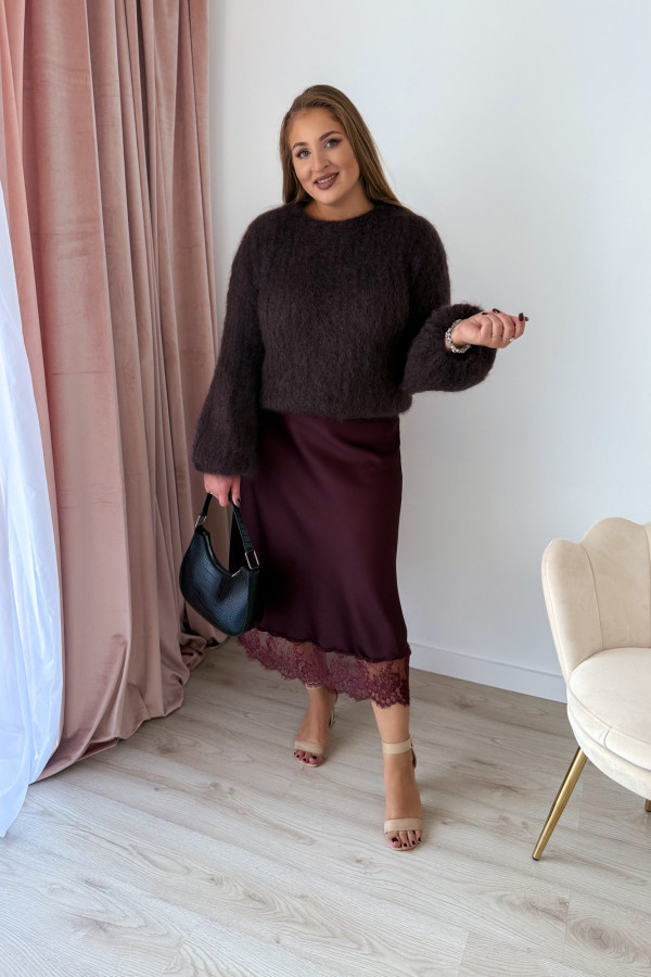 Sweter 81% kid moher Willow - czekolada 13