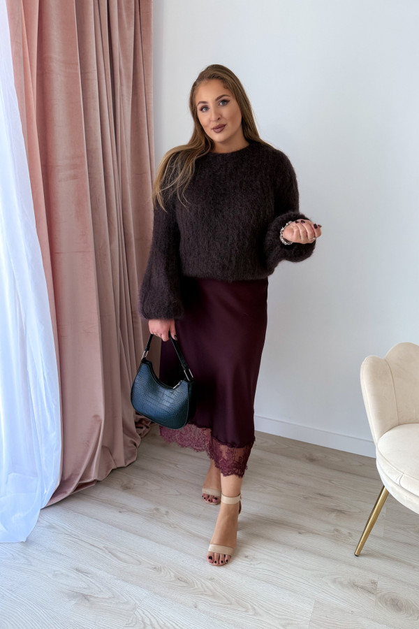 Sweter 81% kid moher Willow - czekolada 12