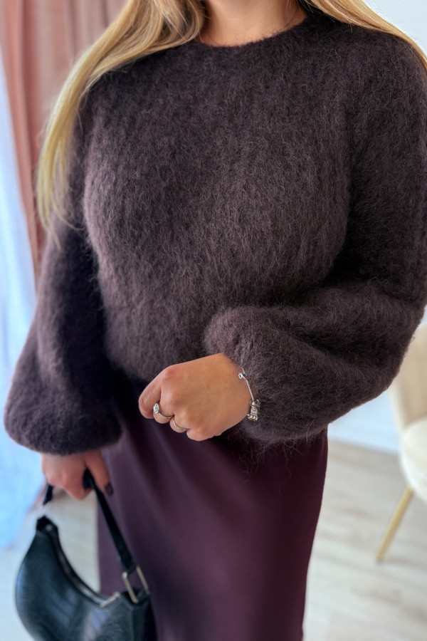 Sweter 81% kid moher Willow - czekolada 8