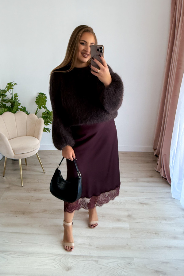 Sweter 81% kid moher Willow - czekolada 3