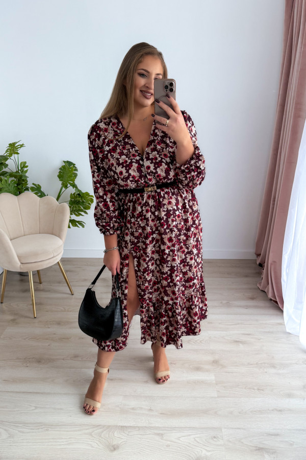 PREORDER Sukienka midi plus size bordowa w kwiatki Still (dostawa 7-8.10.) 9