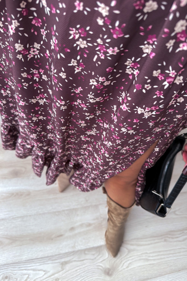 Sukienka midi plus size czekoladowa w kwiatki Missouri 7