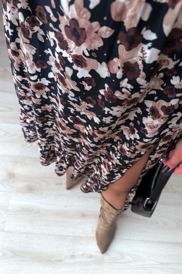 PREORDER Sukienka midi plus size czarna w kwiatki Still (dostawa 7-8.10.) 3
