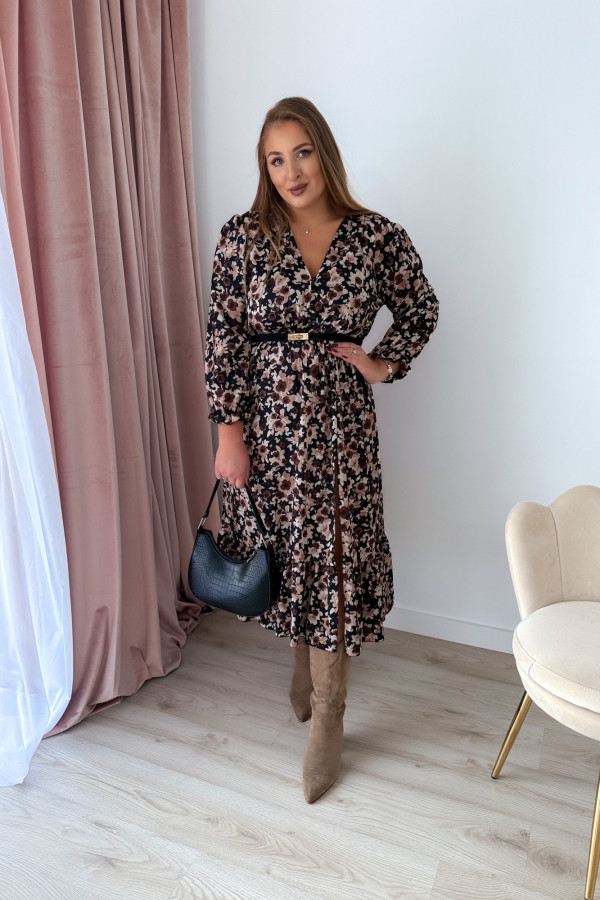 PREORDER Sukienka midi plus size czarna w kwiatki Still (dostawa 7-8.10.) 10