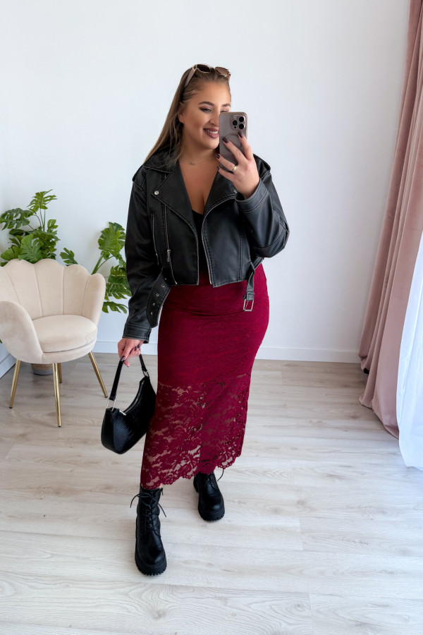 Spódnica koronkowa maxi Pamella - bordo 1