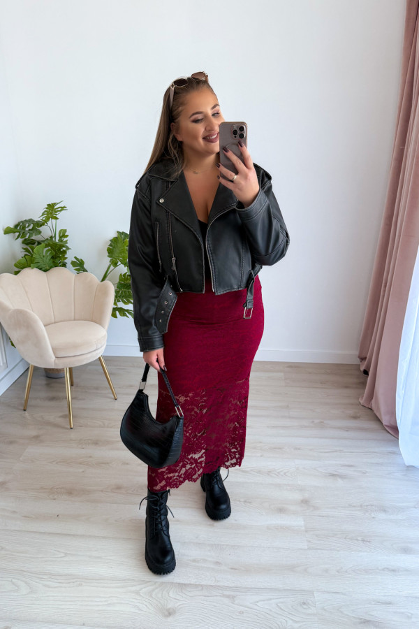 Spódnica koronkowa maxi Pamella - bordo 2