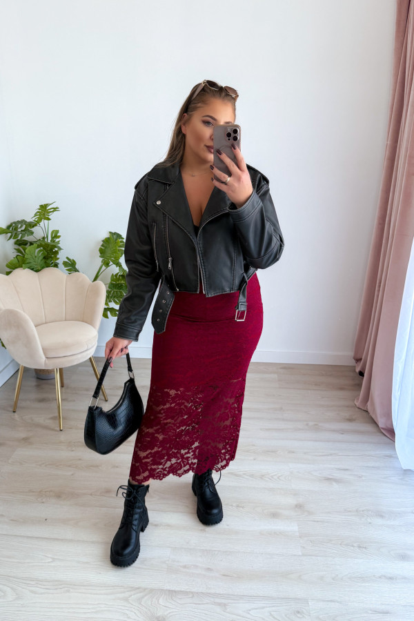 Spódnica koronkowa maxi Pamella - bordo 3