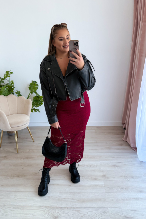 Spódnica koronkowa maxi Pamella - bordo 5