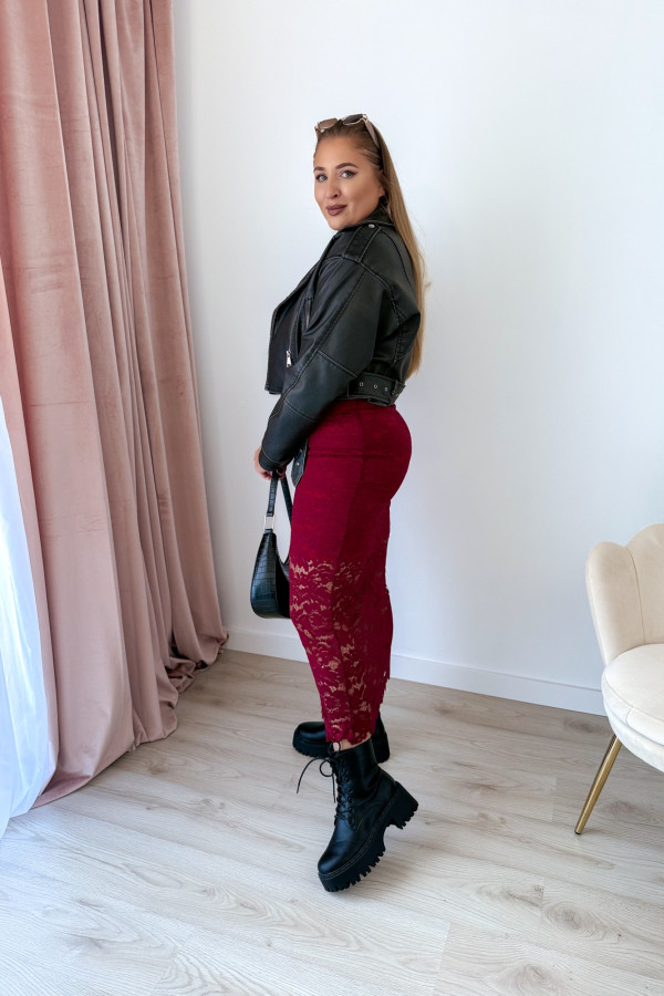 Spódnica koronkowa maxi Pamella - bordo 9