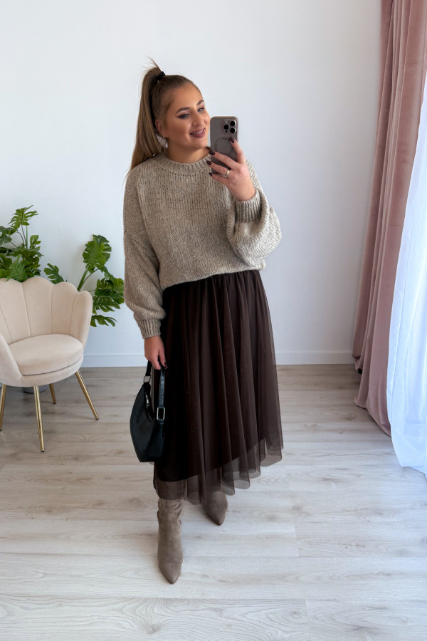 Spódnica tiulowa Cassie - czekolada 6