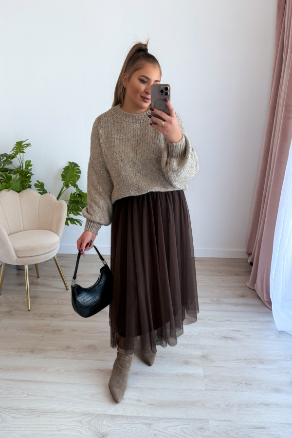 Spódnica tiulowa Cassie - czekolada 7