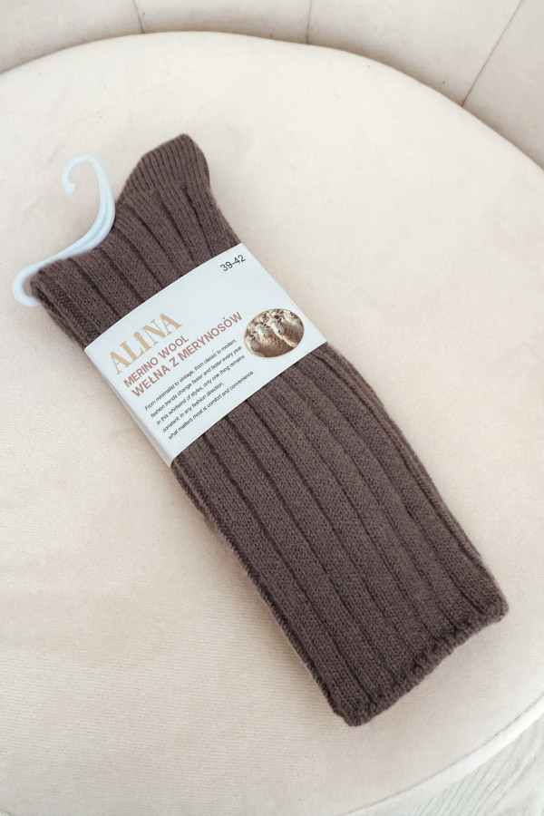 Skarpety w prążki wełna MERINO 5-pak 2