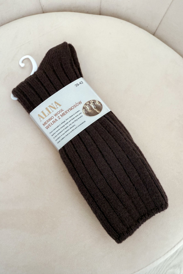 Skarpety w prążki wełna MERINO 5-pak 3