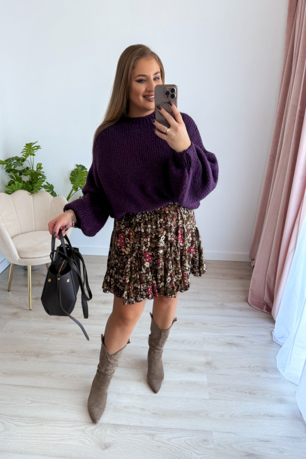 Spódniczka czarna w kwiatki Kelli 8