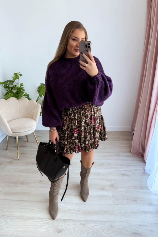 Spódniczka czarna w kwiatki Kelli 9