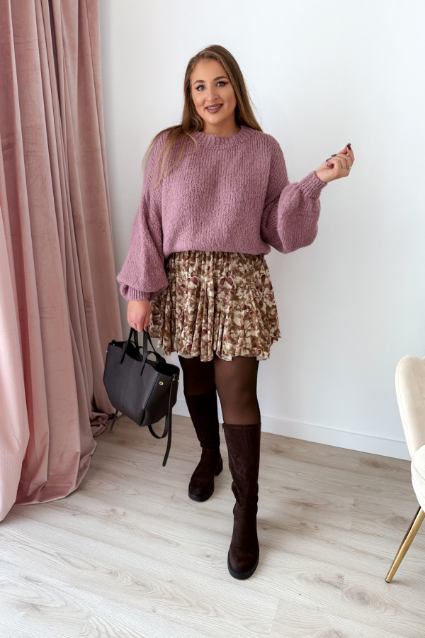 Sweter oversize z wełną i szerokimi rękawami Pippi - wrzos 3