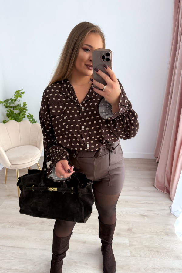 Koszula czekoladowa w serduszka Nicolette 6