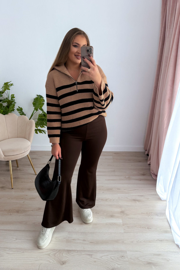 Dopasowane legginsy piankowe dzwony Take Me - czekolada 7