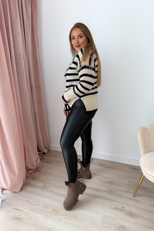 Legginsy czarne ekoskórka Skinny 1