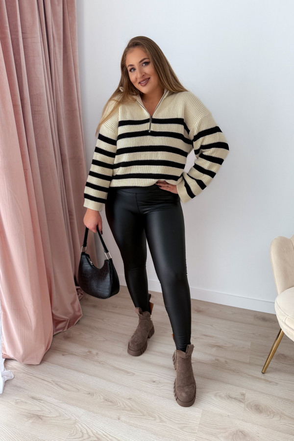 Legginsy czarne ekoskórka Skinny 7
