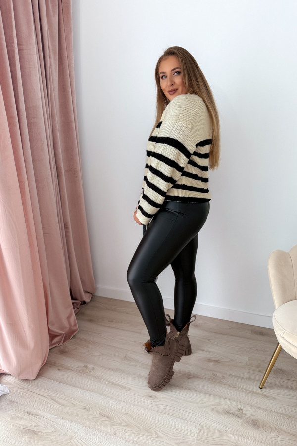 Legginsy czarne ekoskórka Skinny 5