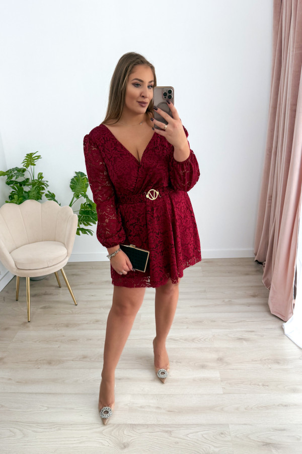 PREORDER Sukienka koronkowa Bliss mini - bordo (dostawa 21.10.) 1