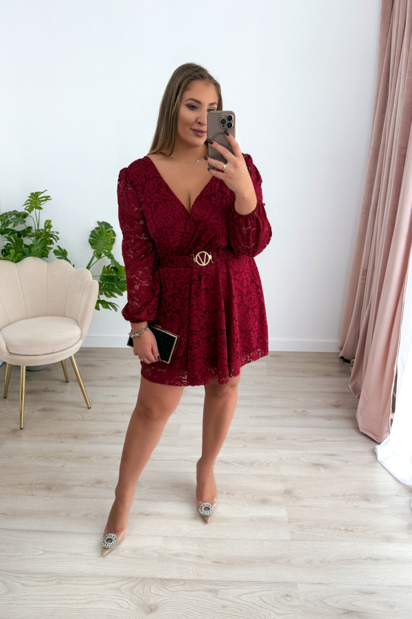 PREORDER Sukienka koronkowa Bliss mini - bordo (dostawa 21.10.) 2