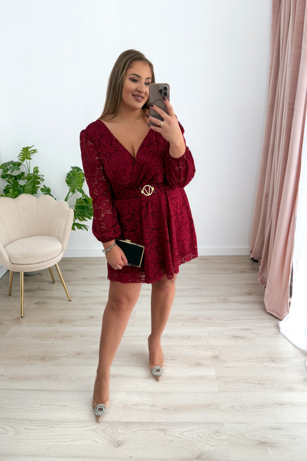 PREORDER Sukienka koronkowa Bliss mini - bordo (dostawa 21.10.) 4