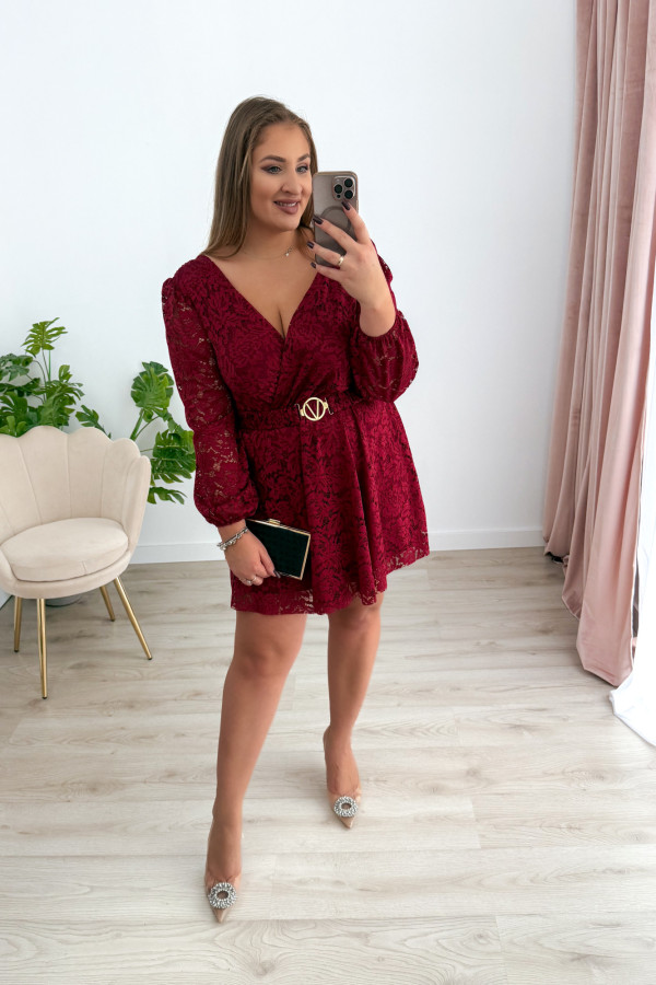 PREORDER Sukienka koronkowa Bliss mini - bordo (dostawa 21.10.) 5