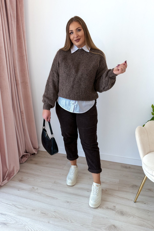 Sweter oversize z wełną i wiskozą Meggie - fango 1