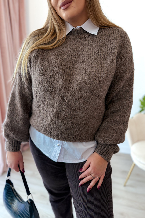 Sweter oversize z wełną i wiskozą Meggie - fango 3