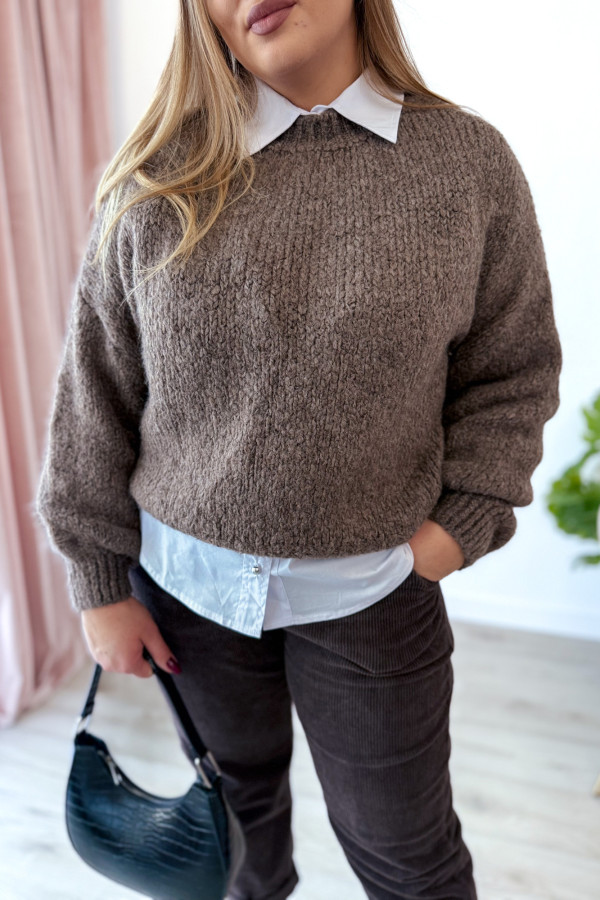 Sweter oversize z wełną i wiskozą Meggie - fango 7