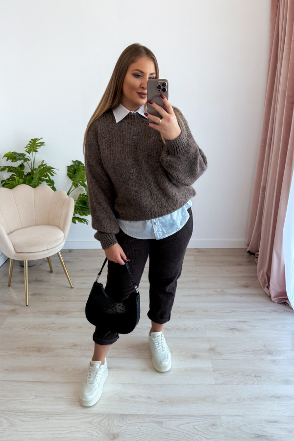 Sweter oversize z wełną i wiskozą Meggie - fango 11