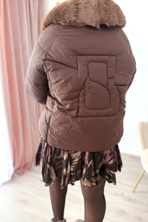 Kurtka z sztucznym futerkiem czekolada Cloudy Mood 15