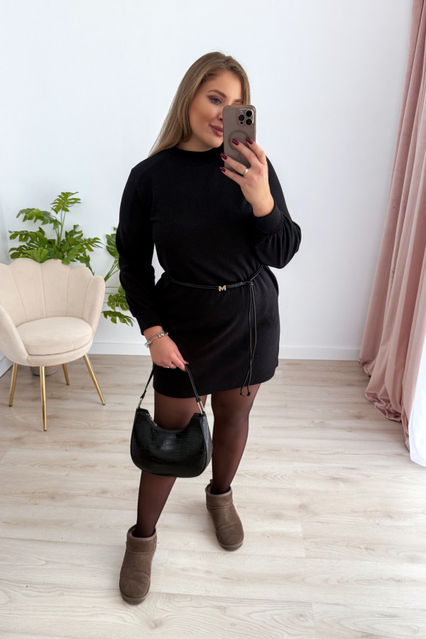 Sukienka bluzo-sweterkowa Moon - czarna 1