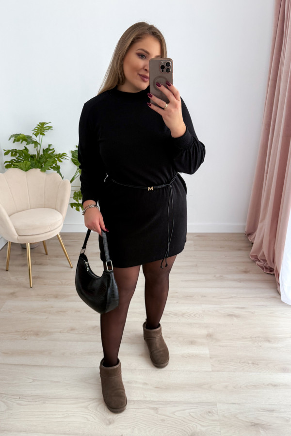 Sukienka bluzo-sweterkowa Moon - czarna 3