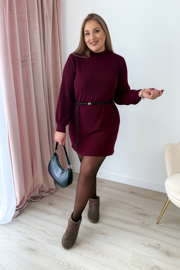 Sukienka bluzo-sweterkowa Moon - bordo 4