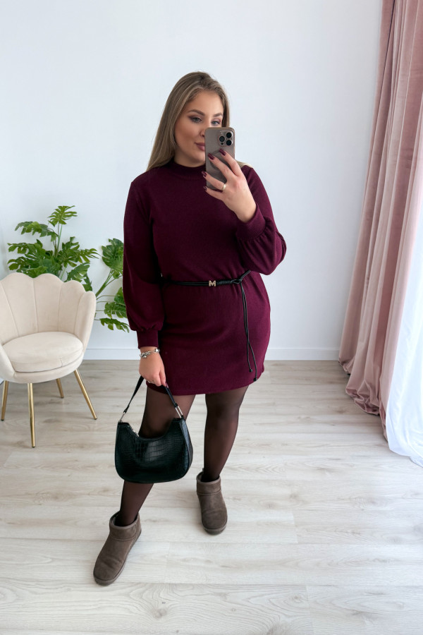 Sukienka bluzo-sweterkowa Moon - bordo 5