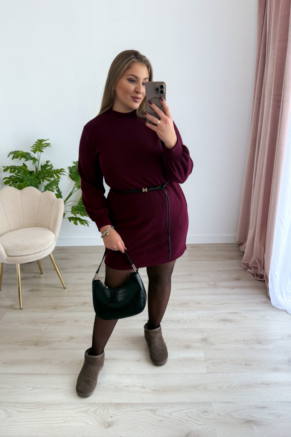 Sukienka bluzo-sweterkowa Moon - bordo 7