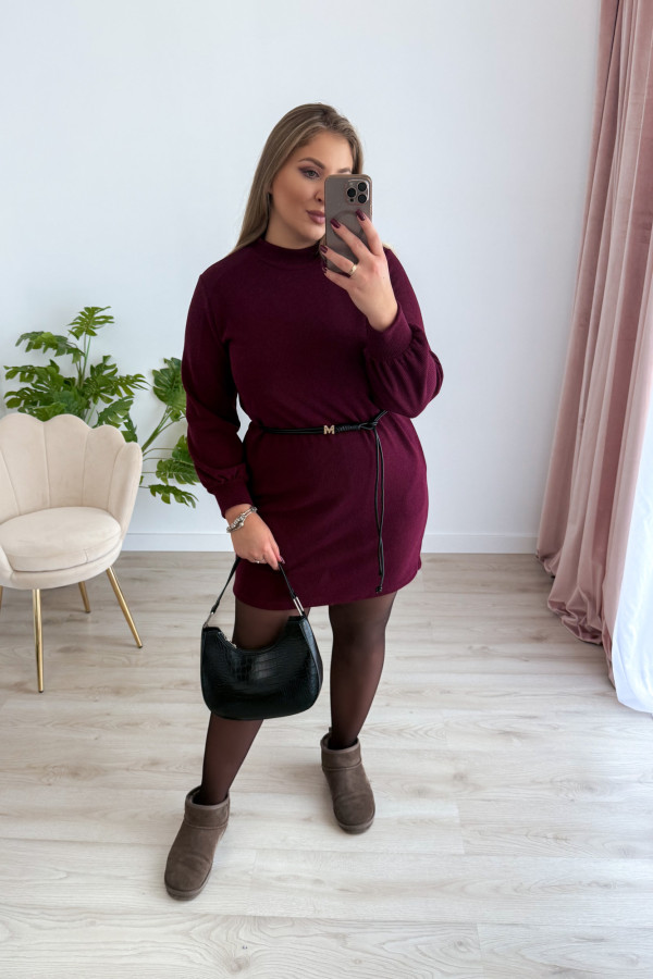 Sukienka bluzo-sweterkowa Moon - bordo 9