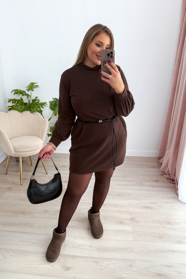 Sukienka bluzo-sweterkowa Moon - czekolada 1