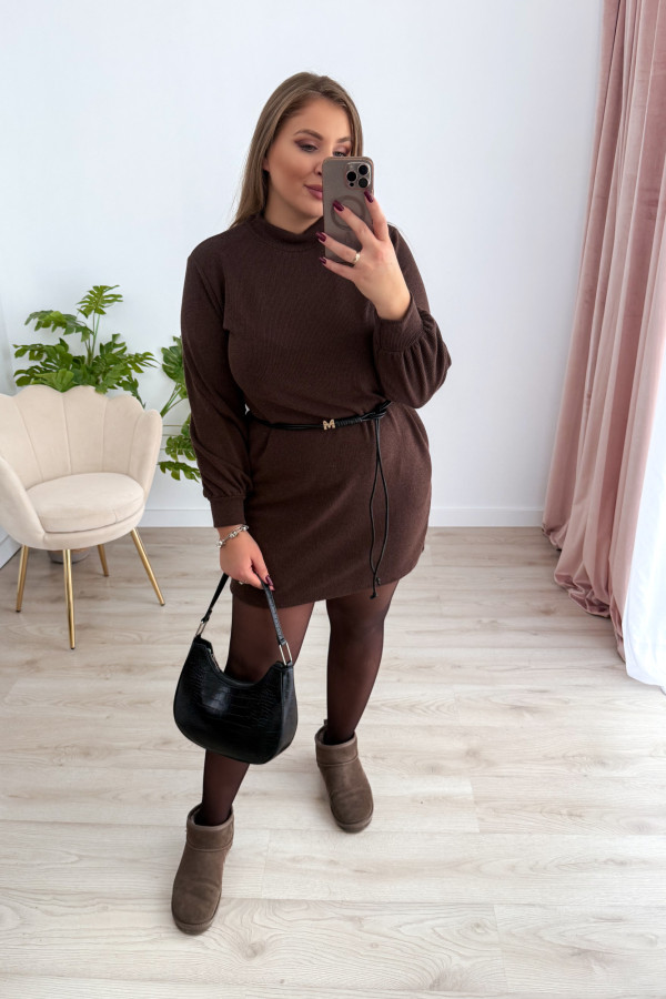 Sukienka bluzo-sweterkowa Moon - czekolada 3