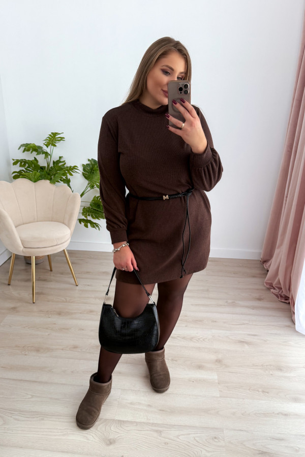 Sukienka bluzo-sweterkowa Moon - czekolada 4