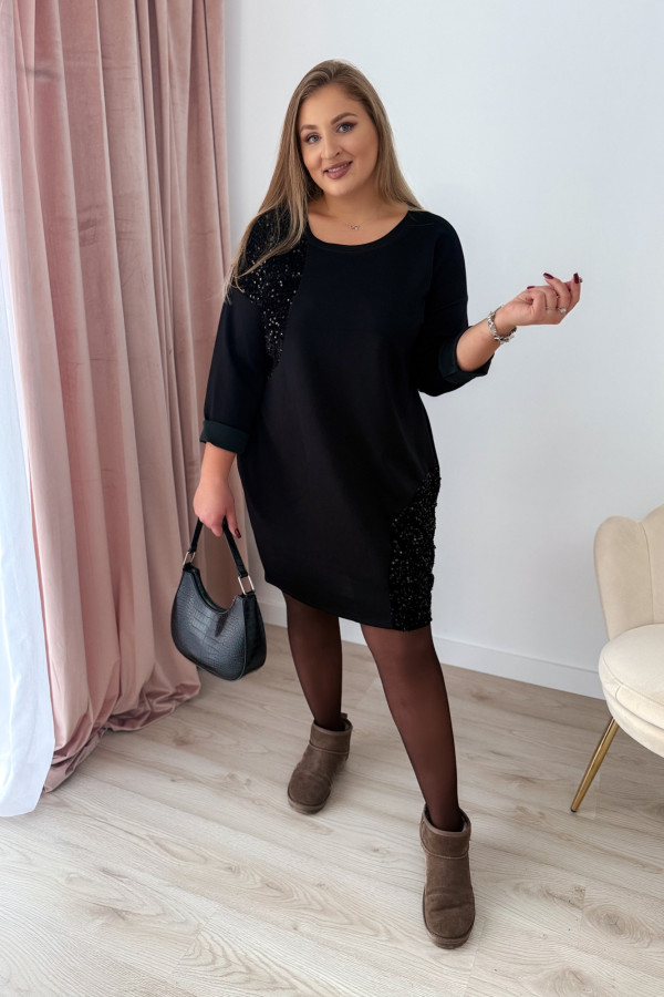 Sukienka ze wstawkami cekinowymi Chill Babe - czarna 8