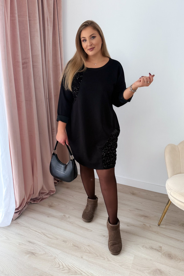 Sukienka ze wstawkami cekinowymi Chill Babe - czarna 6